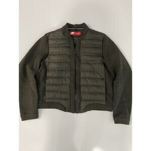 Nike Wmn's Tech Fleece Aeroloft Bomber Jacket Olive Sz XL